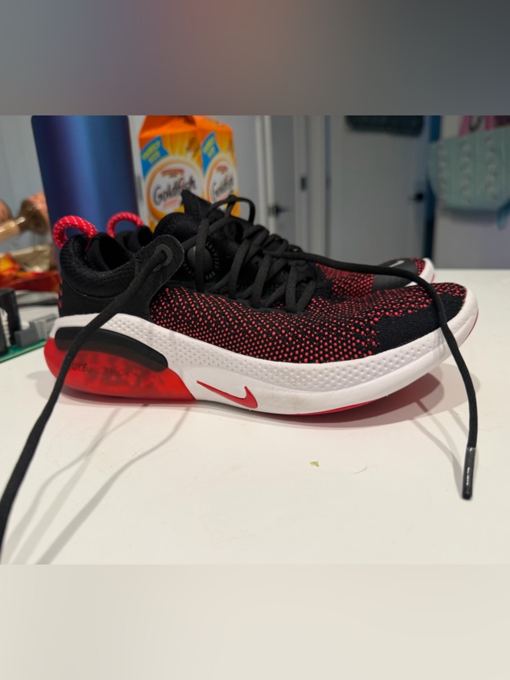 Nike Joyride Run Flyknit Sneakers Black Red Women’s Size 8 EUC